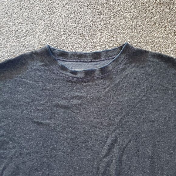 LL Bean Shirt Mens 2XL XXL Blue Gray Lined Wool River Driver Base Layer - Picture 3 of 11